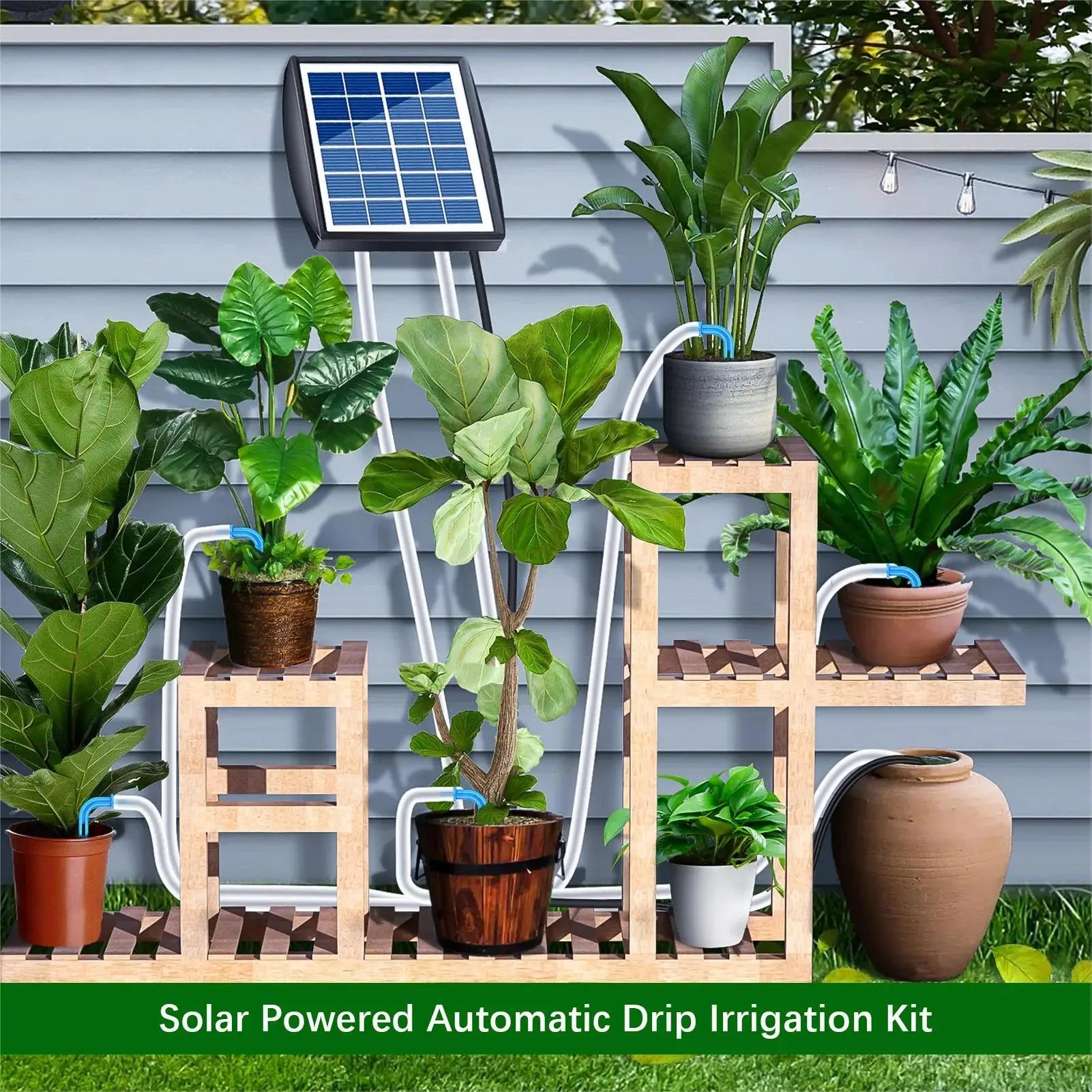 Solar Irrigation Solar Auto Watering System Solar Powered Automatic Drip Irrigation Kit Self Watering Devices with Water Sensor