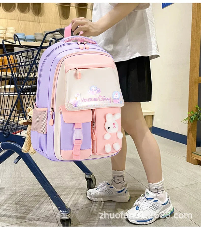 New Children Shoulder Bag Primary School Students Schoolbag Cartoon Lightweight Girls Junior High School Students Kids Backpacks