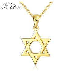 Jewish Magen Star of David Sterling 925 Silver Necklace Women Men Israel Judaica Hebrew Jewelry Hanukkah Pendants Gold Color