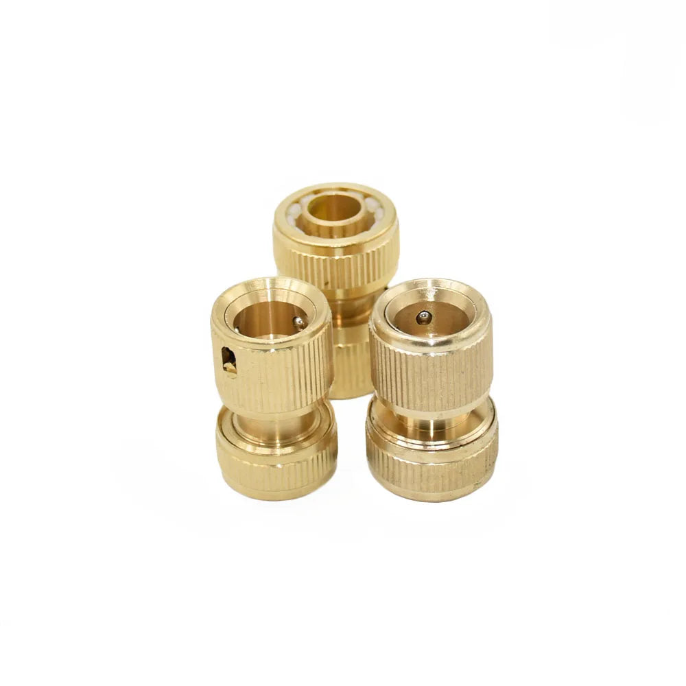 Copper Connector 1/2 5/8 3/4 Garden Hose Quick Connector Brass Metal Repair Fitting Water Pipe Coupler