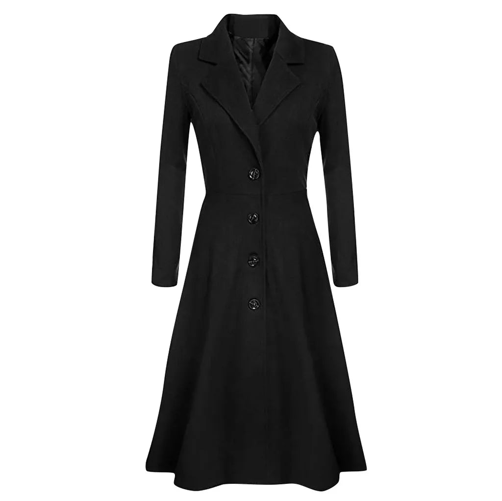 Winter Jackets For Women 2023 Autumn Winter Lapel Button Long Trench Coat Windbreak Overcoat Women Jacket куртка женская