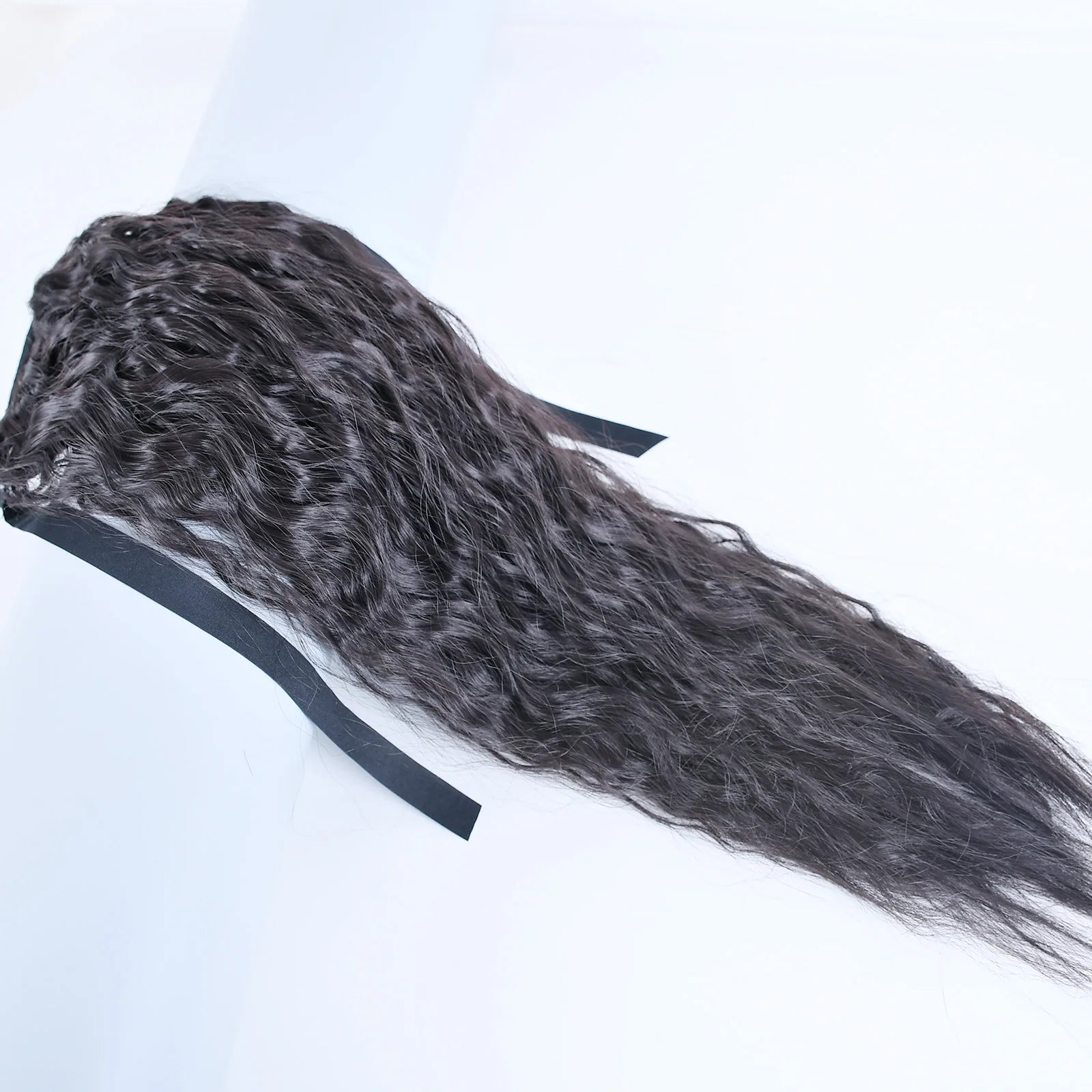 Jeedou Synthetic Long Kinky Curly Hair Ribbon Ponytail Extension Brown Blue Pink Purple Naturl Color Ponytails