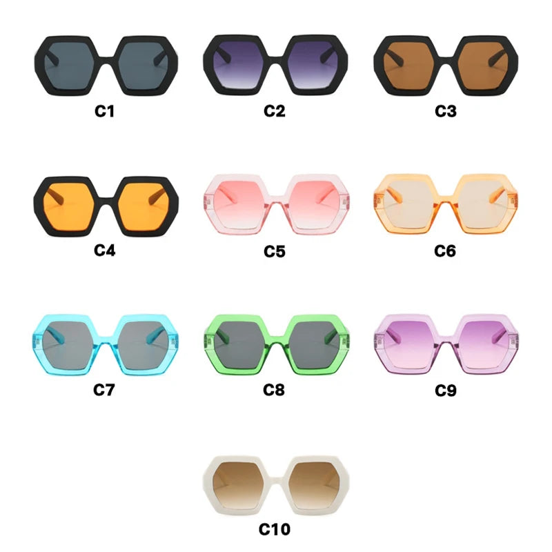Square Irregular Sunglasses Women Oversized Polygon Luxury Yellow Shades Sun Glasses Female Elegant Polygon Eyewear UV400