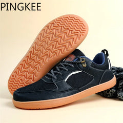 PINGKEE Minimalist Men's Sneakers Foot Wide Toe Box Barefoot Shoes For Men Fitness Trailing Synthetic Upper Male Toebox Footwear