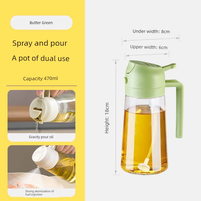 Fuel Injector For Home Food Grade Atomization Kitchen Non-Oil-Stick Dual-Use Two-in-One Oil Dispenser Glass Oil Tank