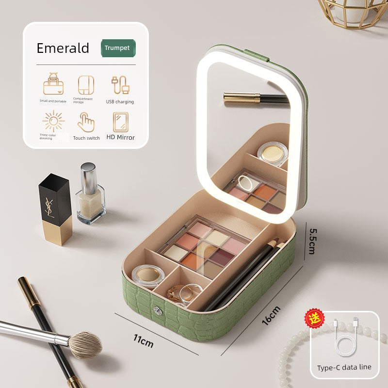 Carrying Foldable Storage Box Integrated Dormitory Makeup Mirror