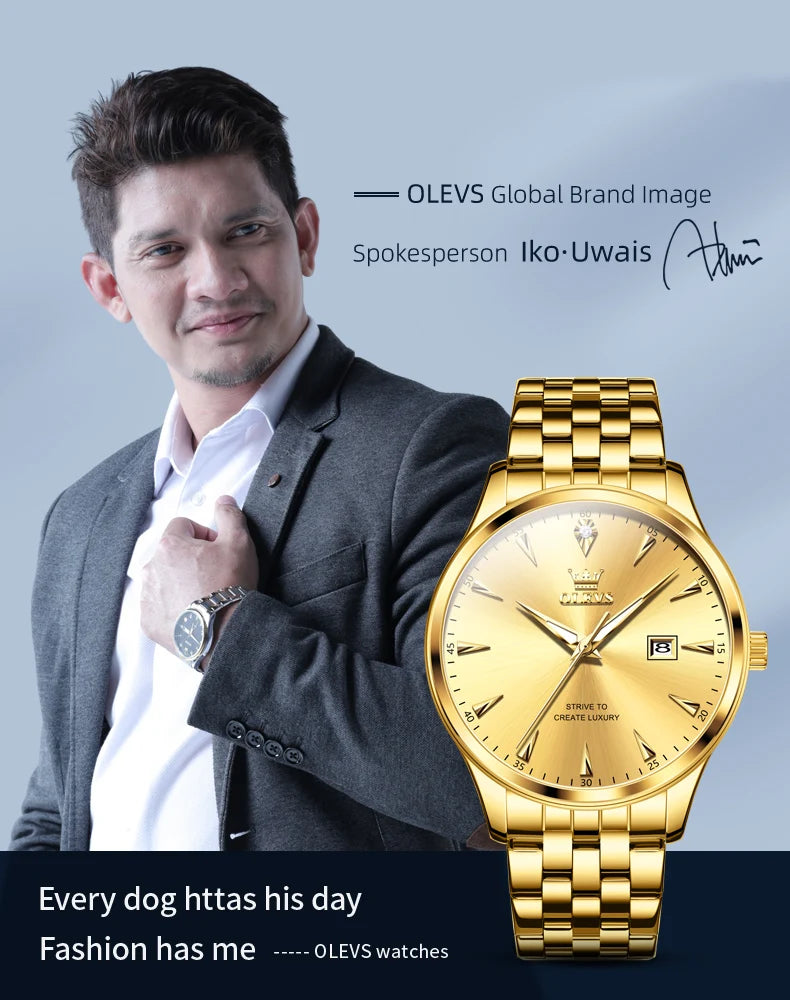 OLEVS 5598 Luxury Brand Men's Watch Classic Business Waterproof Luminous Week Date Men's Watch High end Elegance Quartz Watch