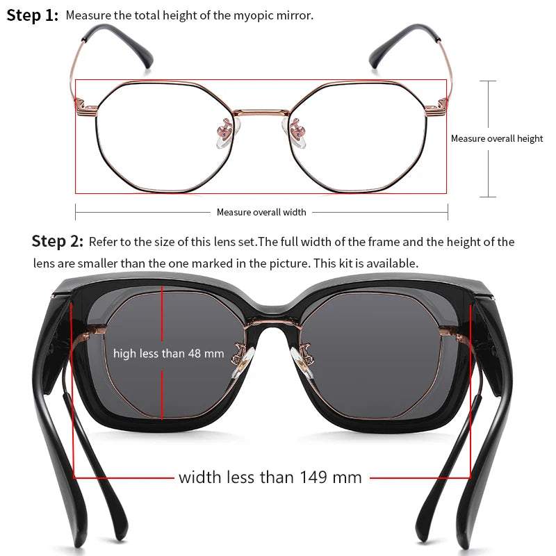 Fit Over Cover Myopia Glasses Polarized Sunglasses For Women Oversize Cover Prescription Men Sun Glasses Myopia Driving eyewear
