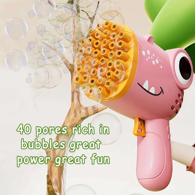 40 Hole Dinosaur Bubble Handheld Bubble Machine, Electric Bubble Gun, Outdoor Wedding Party Toy(without Bubble Water)