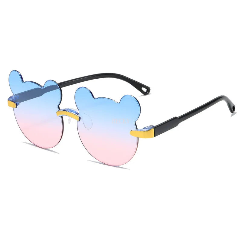 Kinderbrille, Sonnenbrille, UV-beständig, modisch und süß für Jungen und Mädchen, Sonnenbrille mit Baby-Bärenohren, Foto-Design