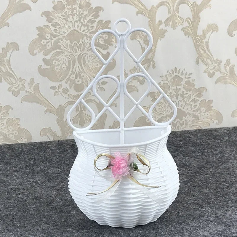 Hanging Flower Basket Garden Party Handmade DIY Vase Sundries Organizer Wall  Artificial Rattan Home Decor Pots