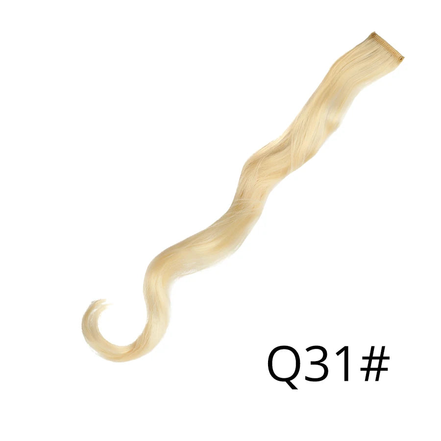 Synthetic Clip In One Pieces Raiinbow Hair Extensions  Straight Synthetic Hair Pieces 18" Long  Ombre Hair Pink Purple Red Blue