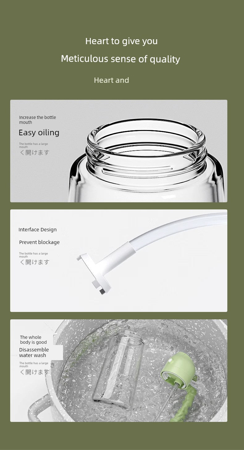 Fuel Injector For Home Food Grade Atomization Kitchen Non-Oil-Stick Dual-Use Two-in-One Oil Dispenser Glass Oil Tank