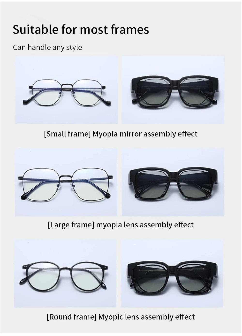 New Fashion Polarized Sunglasses Cover Over Myopia Prescription Glasses Portable Men Women Vintage Fishing Driving Eyewear