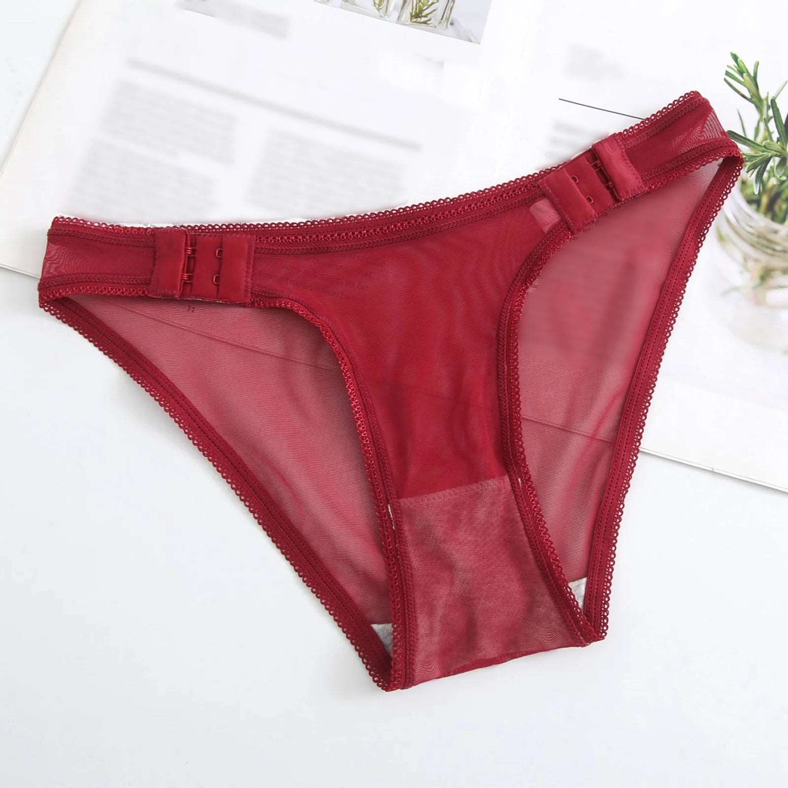 Low Waist Panties For Womens Bikini Custom New Fashion Solid Adjusted Button Simple Style Thongs Sexy Lingerie For Fine Women