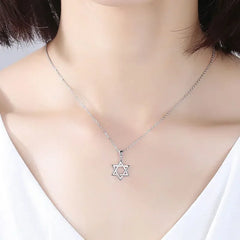 Jewish Magen Star of David Sterling 925 Silver Necklace Women Men Israel Judaica Hebrew Jewelry Hanukkah Pendants Gold Color