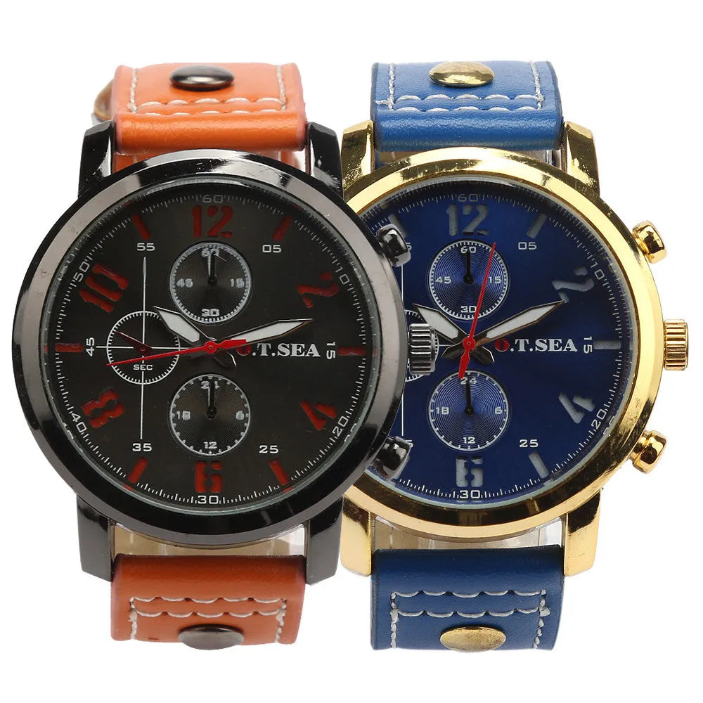 Led Watch Men'S Sports Quartz Watches Luxury Leather Wristwatches Fashion Digital Male Watches Stylish Business Mechanical Watch