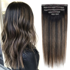 BHF Clip in Hair Extensions Human Hair Straight Hairpiece Natural Hair Extensions Full Head Clip In Natural Hair Clip