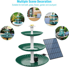 AISITIN 3 Tiered Bird Bath with 3.5W Solar Pump, DIY Solar Fountain Detachable and Suitable for Bird Bath, Garden Decoration