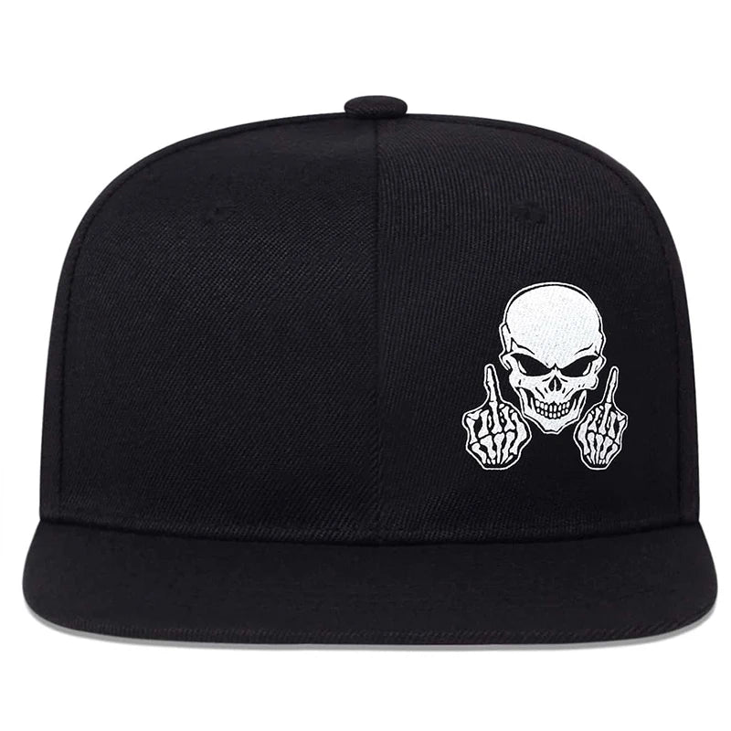 Unisex Skeleton Finger Embroidery Hip-hop Hats Spring Autumn Outdoor Adjustable Casual Baseball Caps Sunscreen Hat