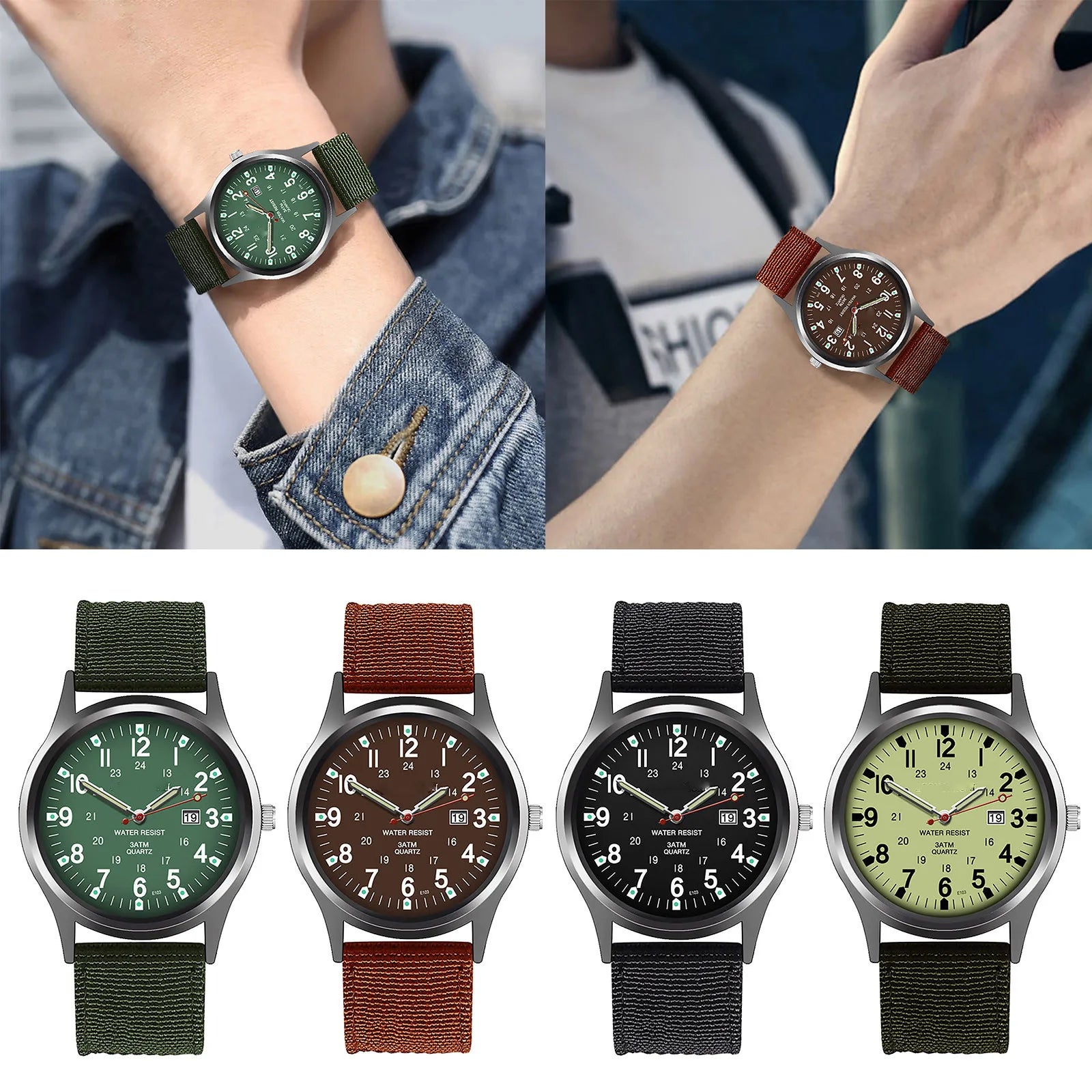 Fashion Men's Watch Quartz Simple Style Luminous Date Business Wristwatch Sports Watch Classic Bracelet Wristwatch Montre Homme