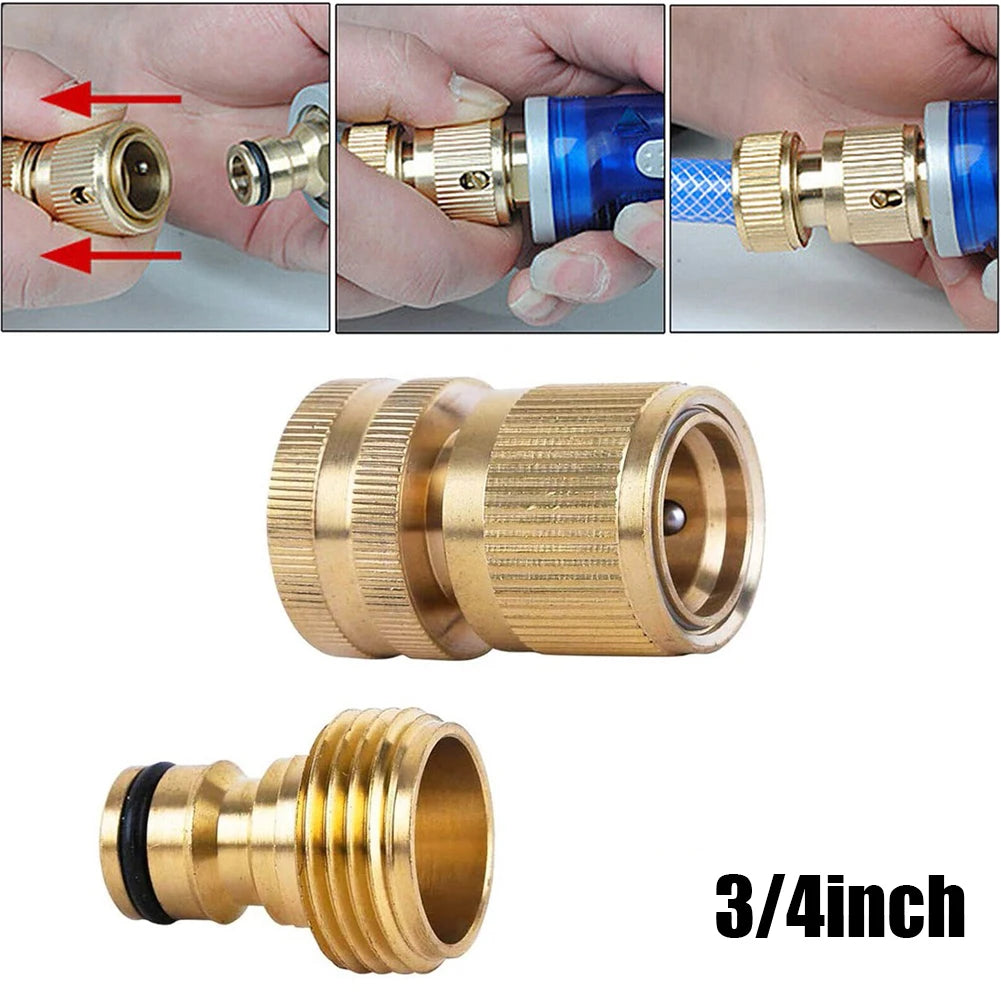 Garden Hose Quick Connect 3/4 Inch Brass Female Thread Tap Connector Male Quick Special Joint For Car Wash Water Gun