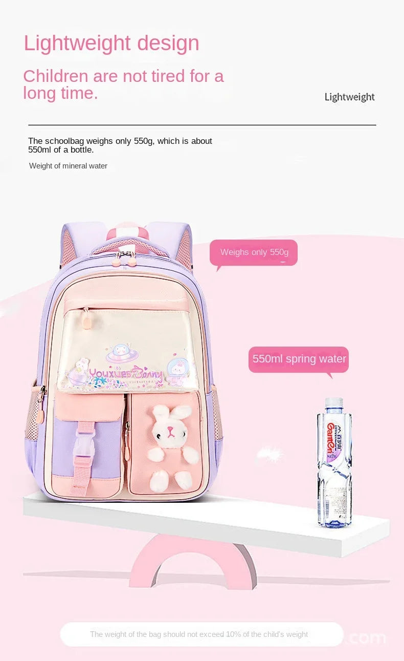 New Children Shoulder Bag Primary School Students Schoolbag Cartoon Lightweight Girls Junior High School Students Kids Backpacks