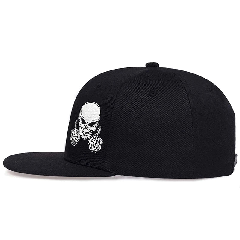 Unisex Skeleton Finger Embroidery Hip-hop Hats Spring Autumn Outdoor Adjustable Casual Baseball Caps Sunscreen Hat