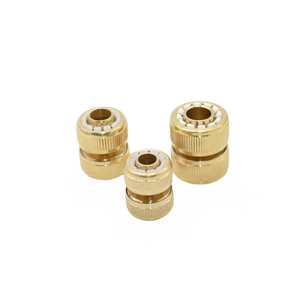 Copper Connector 1/2 5/8 3/4 Garden Hose Quick Connector Brass Metal Repair Fitting Water Pipe Coupler