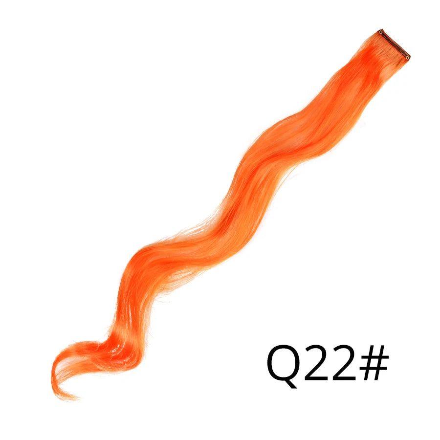 Synthetic Clip In One Pieces Raiinbow Hair Extensions  Straight Synthetic Hair Pieces 18" Long  Ombre Hair Pink Purple Red Blue