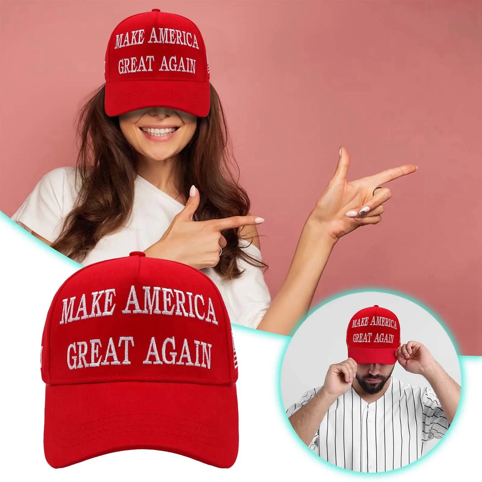 Make America Great Again Hat 2024 Presidential Election Maga Hat Donald Adjustable Red Baseball Cap