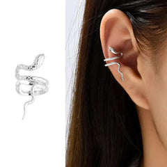 GUFTM Vintage Lines Snake Ear Cuffs Without Piercing Ear Clip Earrings Non-Piercing Fake Cartilage Earrings for Women Jewelry