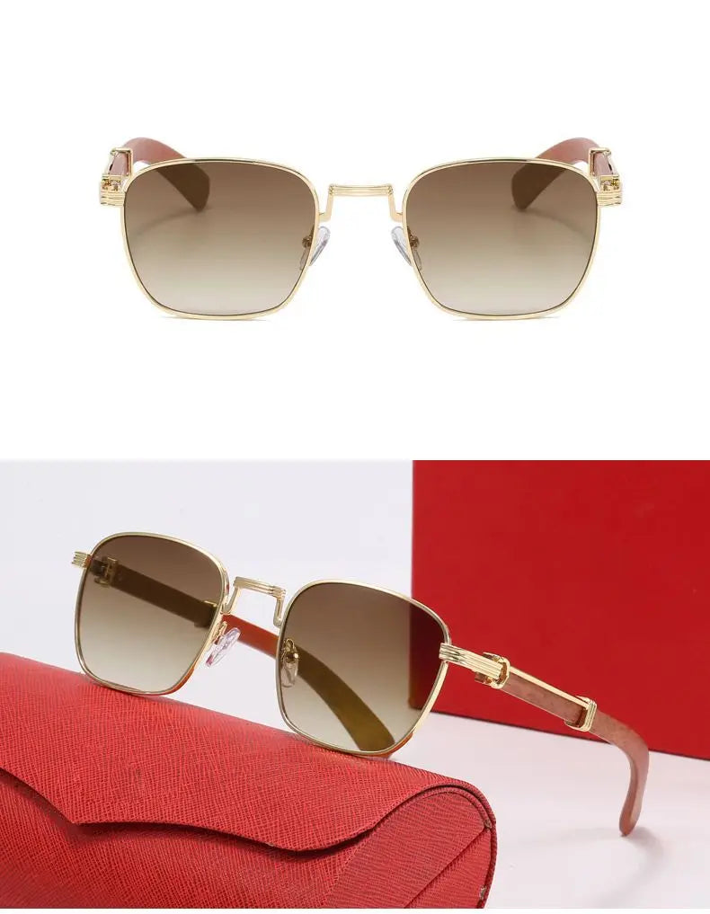 Luxury Brand Designer Sunglasses Women New Fashionable Square Retro Sun Glasses Large Frame Gradient Ladies Sunglass For men