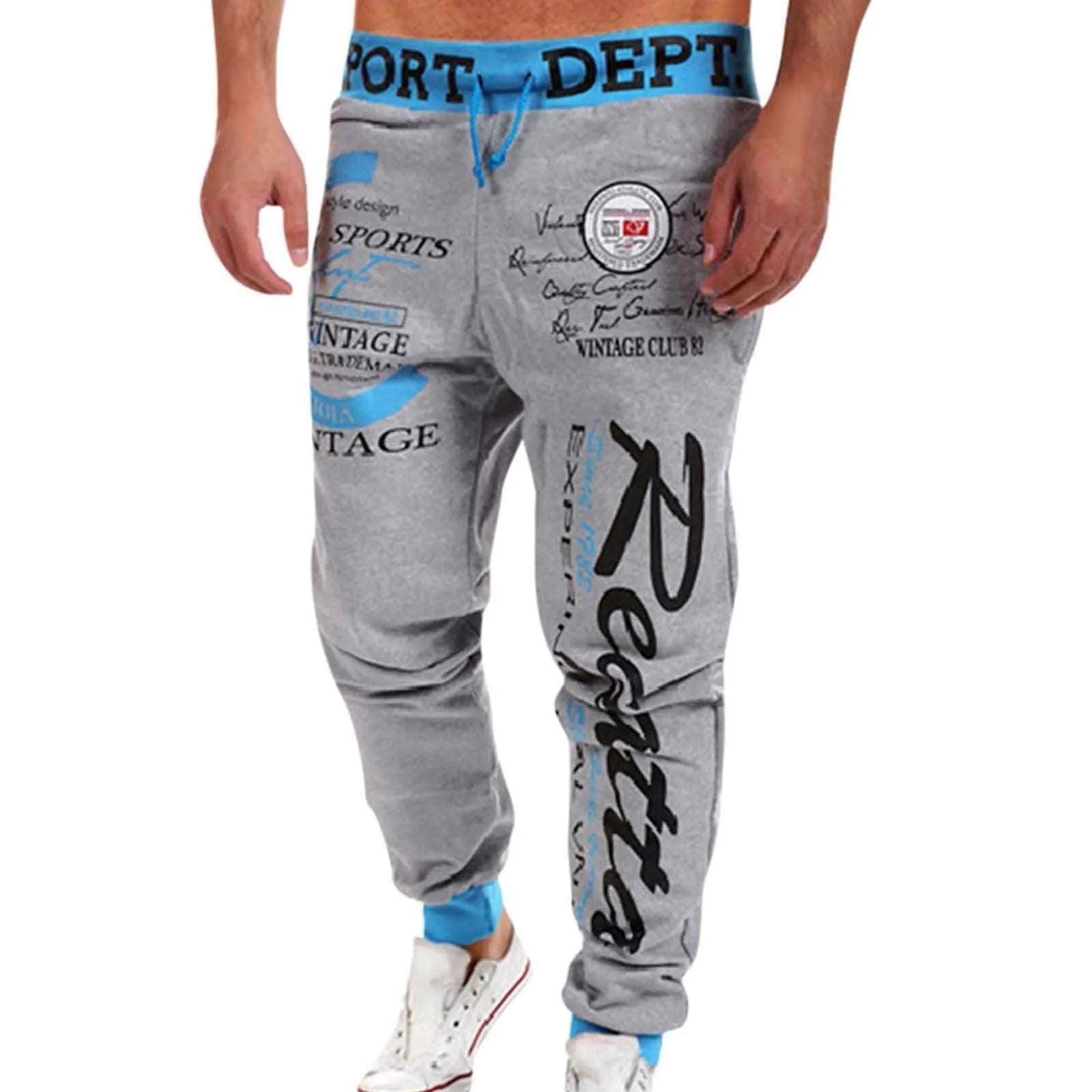 Men'S Hip Hop Casual Jogging Pants Letter Print Sport Gym Fitness Slim Fit Baggy Trousers Sportwear Sweatpants Jogger Tracksuit