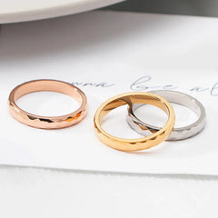 3mm Titanium Steel Ring Rhombus Shape Ring Woman Geometric Jewelry V Grid Rose Gold Silver Color Size 4 To 10 New Couple Ring