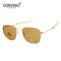 Retro Green AO Pilot Sunglasses Luxury Brand Designer Male Sun Glasses American Army Military Optical Glass Lens Shades Eyewear