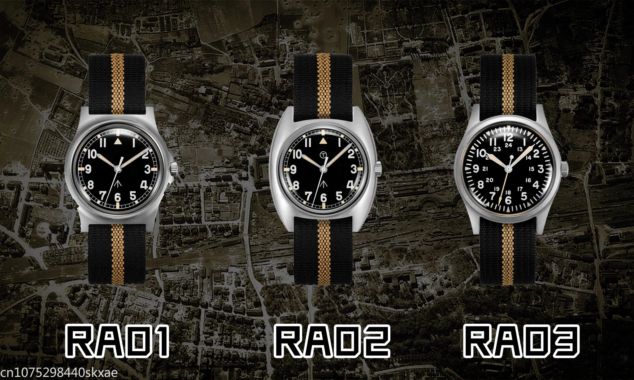 RDUNAE RA02 G10 Retro Military Watch 316L Stainless Steel K1 Mineral Glass Luminous Personality Sports Quartz Men Pilot Watch