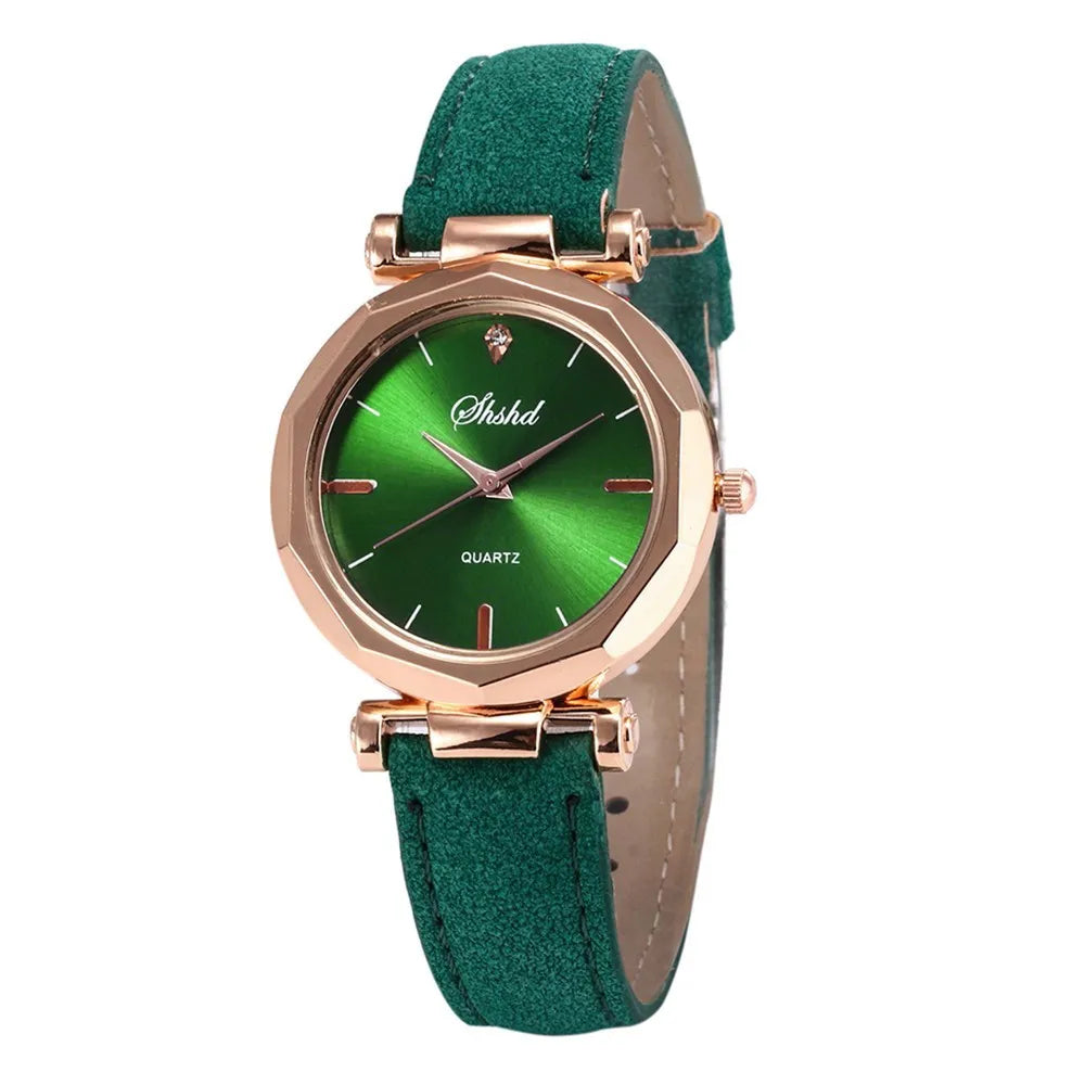 Leather Belt Elegant Wristwatch Analog Crystal Casual Fashion Quartz Watch Luxury Rhombus Design Ladies Watches Gift Reloj Mujer