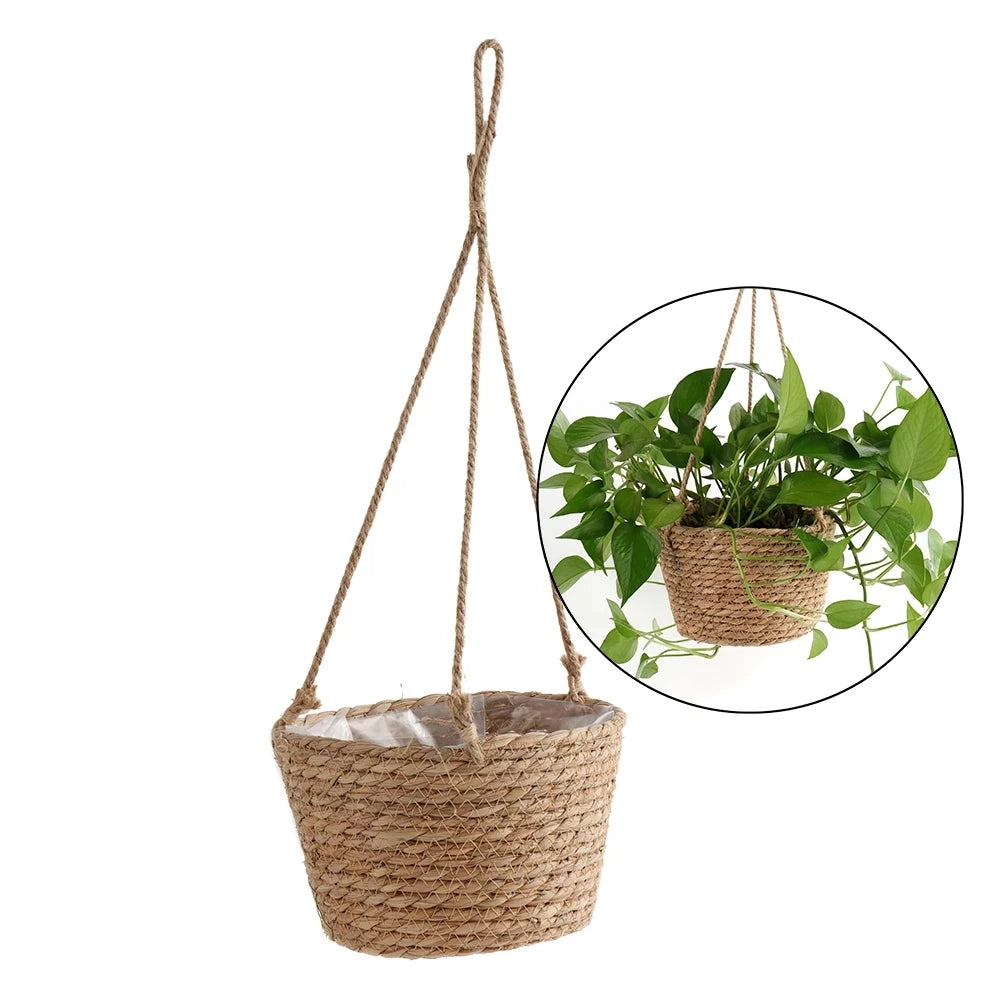 Home Decor Garden Plant Storage Basket Hanging Planter Woven Indoor Outdoor Flower Pot Holder Macrame Plant Hangers