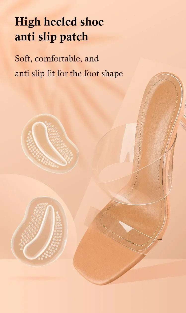 1Pair NEW Forefoot Pads for Sandals High Heels Silicone GEL Invisible Half Size Pads Non-slip Stickers Thickened Self-adhesive