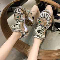 Shoes for Women 2024New Rhinestone Womens Sneaksers Diamond Breathable Luxury Casual Thick Bottoms Dad Sports Shoe Zapatos Mujer