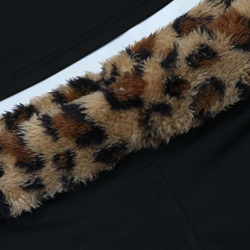 CM.YAYA Women's Set Strapless Sleeveless Leopard Print halter  Top and Shorts Suits 2024 Street Two 2 Piece Set Outfit Tracksuit