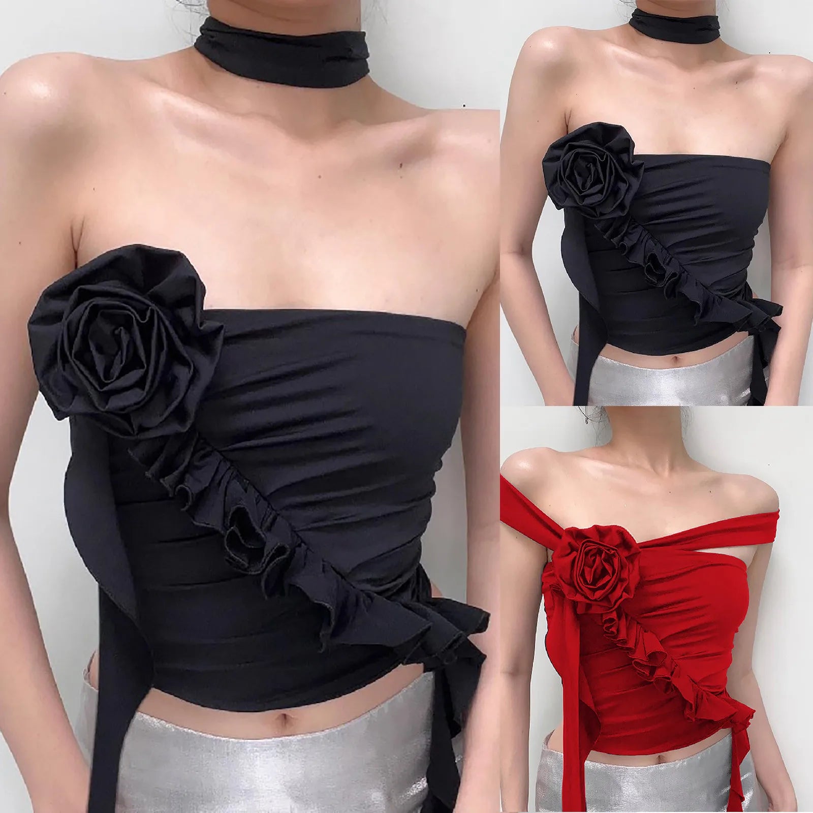 Women'S Blouse Fashion Leisure Sexy Off Shoulder Flower Design Loose Slim Fit Vest Clothes New Fit Women Blouses Elegant Casual