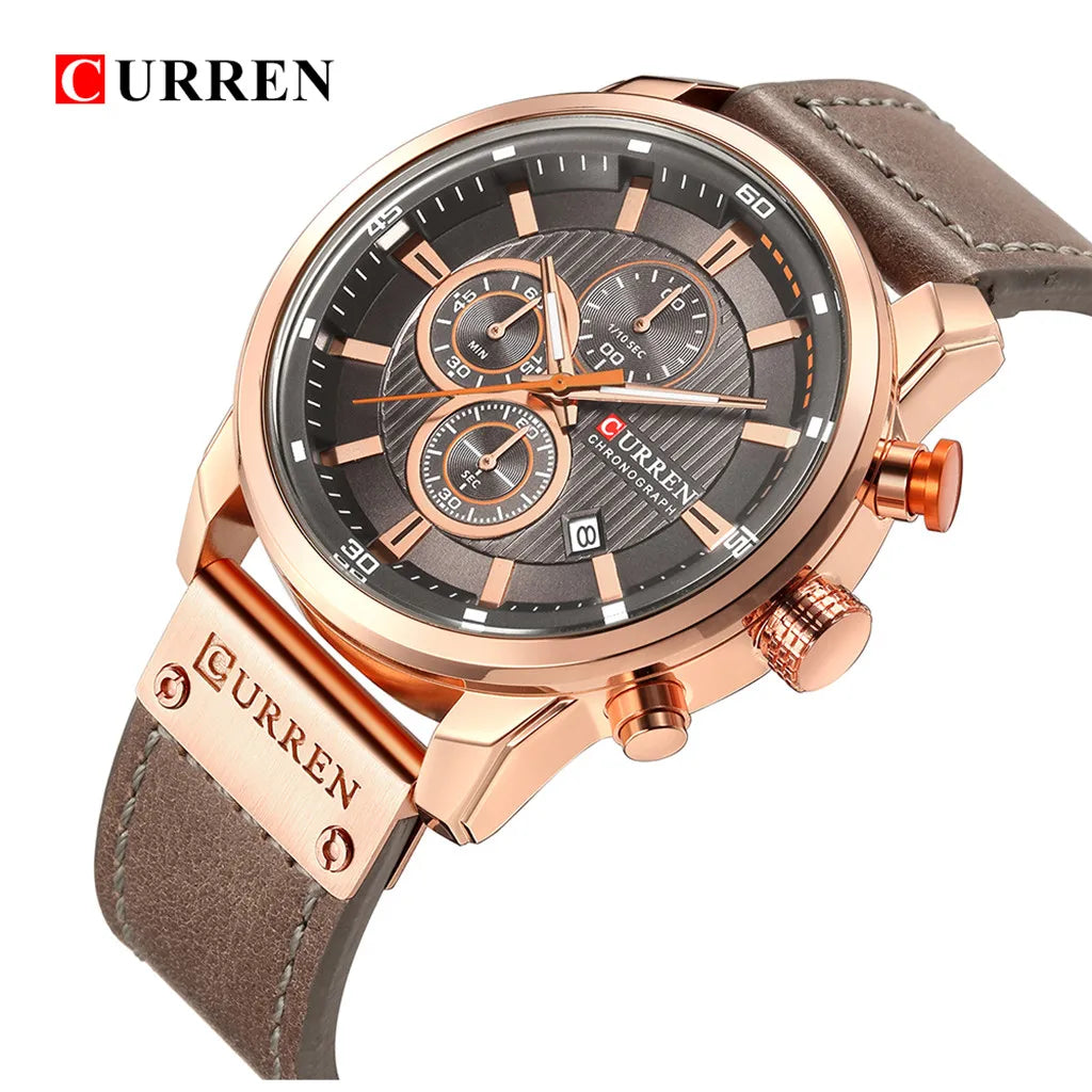 Waterproof Quartz Watch Round True Three Eyes Men'S Business Watch Multifunction Military Sports Watch 2023 New Luxury Watch 시계