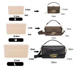 Felt Cloth Insert Bag Organizer Fits Women's Baguette Bag Makeup Tote Handbag Organizers Travel Inner Purse Cosmetic Bags