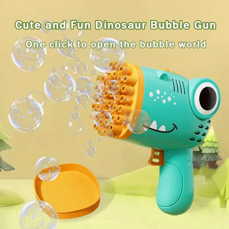 40 Hole Dinosaur Bubble Handheld Bubble Machine, Electric Bubble Gun, Outdoor Wedding Party Toy(without Bubble Water)