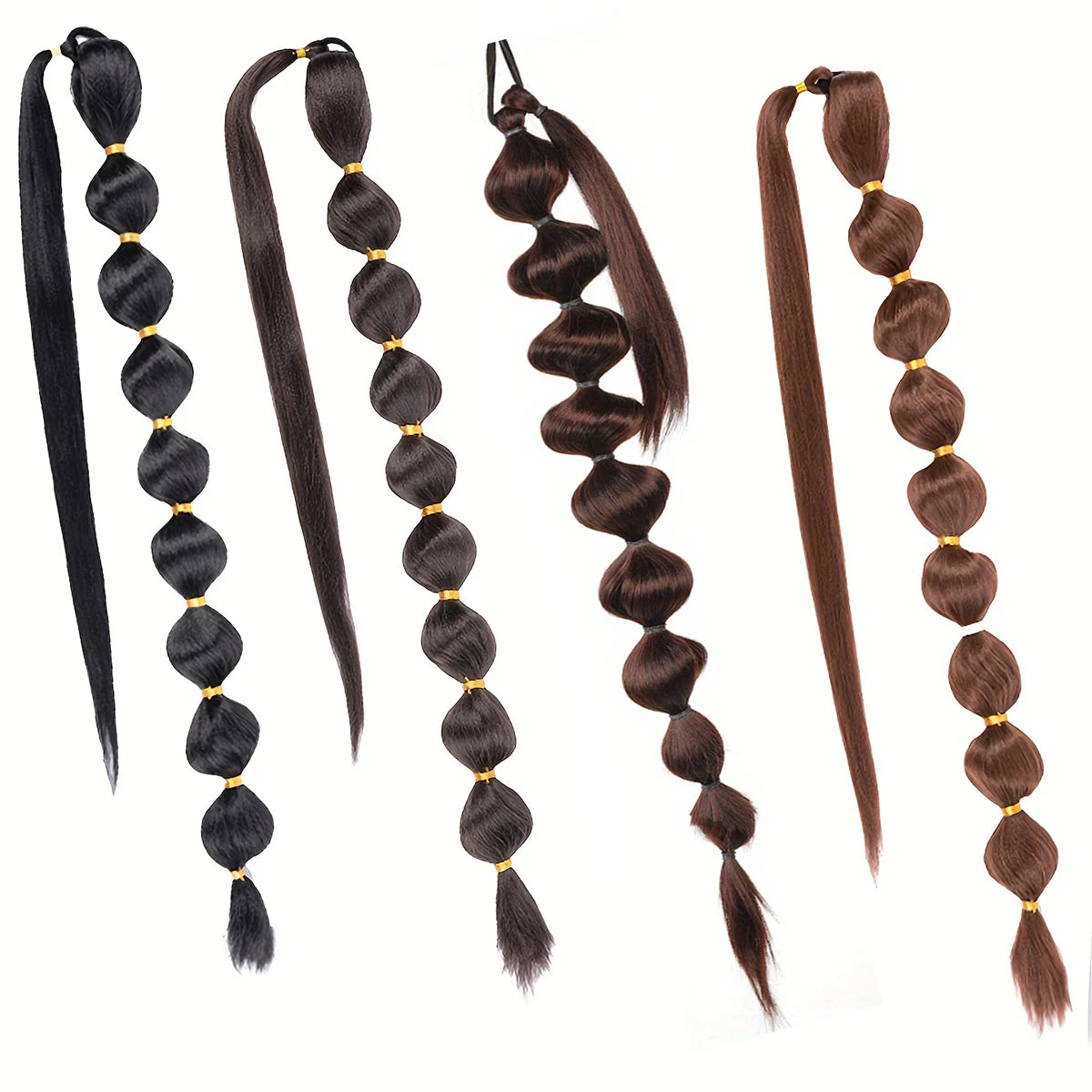 Extensiones de cabello sintético africano con cola de caballo esponjosa: trenza larga extendida con cola de caballo con burbujas para un aspecto voluminoso Accesorios para el cabello