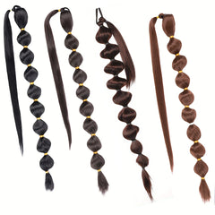 Extensiones de cabello sintético africano con cola de caballo esponjosa: trenza larga extendida con cola de caballo con burbujas para un aspecto voluminoso Accesorios para el cabello