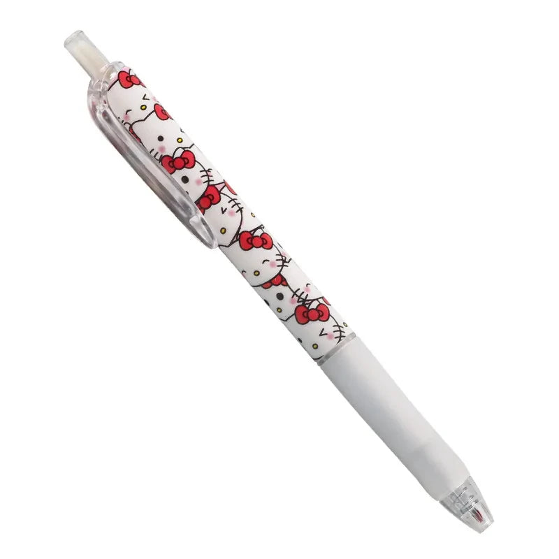 6Pcs Sanrio Gel Pen Hello Kitty Cartoon Kuromi ST Quick Drying Black 0.5mm Press The Ballpoint Pen Learning Stationery Gifts