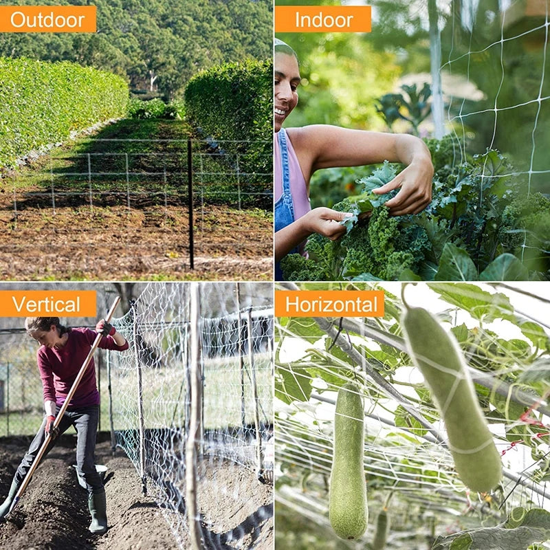 Kletternetz für Gartenpflanzen, Mehrzweck-Rankgitter für Pflanzen, strapazierfähiges Polyesternetz, Blumen, Gurken, Reben, Wachstumshalter